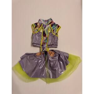 Tenth House Dance Costumes Size PA Purple/Silver/Green w/Stones Added